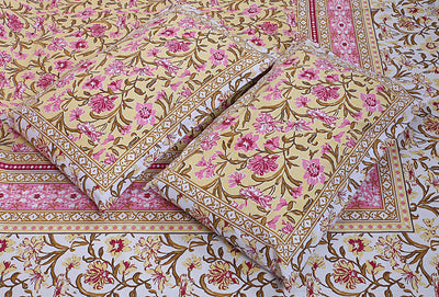 Braise Premium | Full Size 87 x 104 in | 100% Pure Cotton | Double Bedsheet with 2 Pillow Covers (PKC 02)