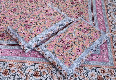 Braise Premium | Full Size 87 x 104 in | 100% Pure Cotton | Double Bedsheet with 2 Pillow Covers (PKC 02)