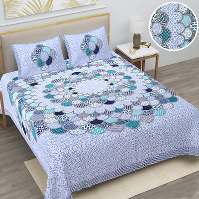 Braise Premium | Full Size 87 x 104 in | 100% Pure Cotton | Double Bedsheet with 2 Pillow Covers (PKC 01)