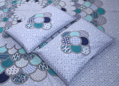 Braise Premium | Full Size 87 x 104 in | 100% Pure Cotton | Double Bedsheet with 2 Pillow Covers (PKC 01)