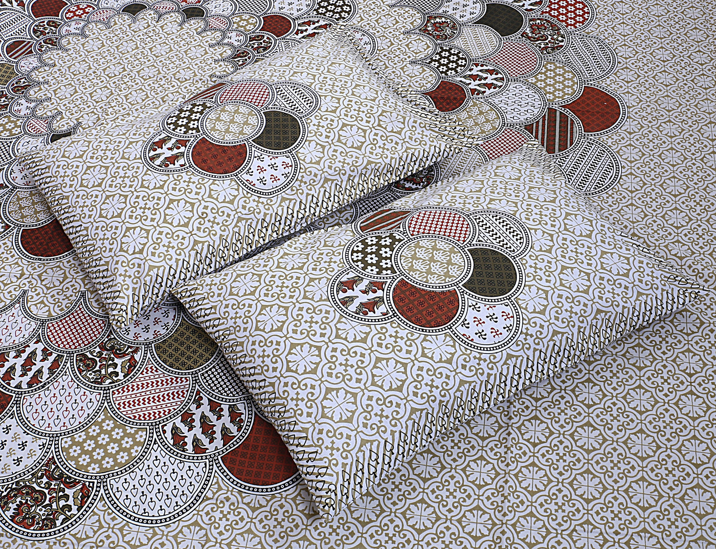 Braise Premium | Full Size 87 x 104 in | 100% Pure Cotton | Double Bedsheet with 2 Pillow Covers (PKC 01)