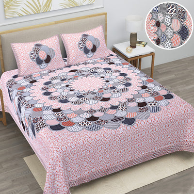 Braise Premium | Full Size 87 x 104 in | 100% Pure Cotton | Double Bedsheet with 2 Pillow Covers (PKC 01)