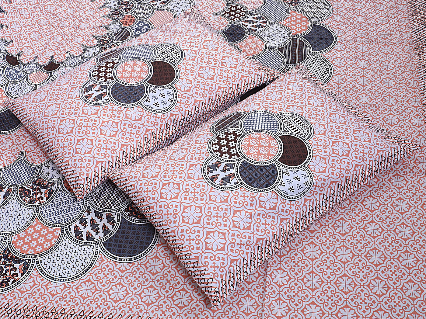 Braise Premium | Full Size 87 x 104 in | 100% Pure Cotton | Double Bedsheet with 2 Pillow Covers (PKC 01)