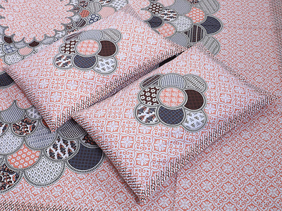 Braise Premium | Full Size 87 x 104 in | 100% Pure Cotton | Double Bedsheet with 2 Pillow Covers (PKC 01)