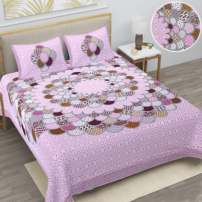 Braise Premium | Full Size 87 x 104 in | 100% Pure Cotton | Double Bedsheet with 2 Pillow Covers (PKC 01)