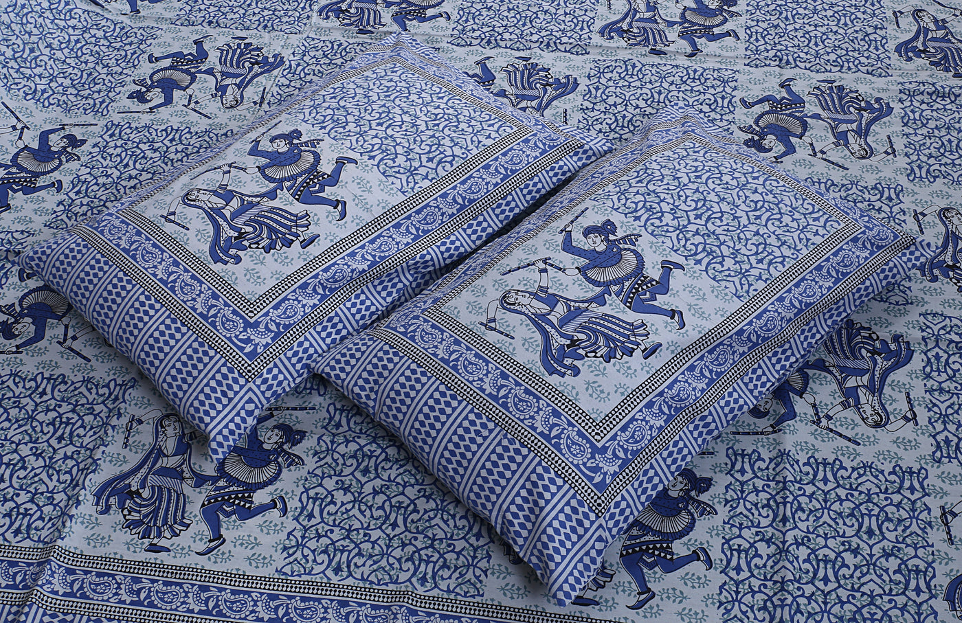 Braise Premium | Full Size 87 x 104 in | 100% Pure Cotton | Double Bedsheet with 2 Pillow Covers (PKC 03)
