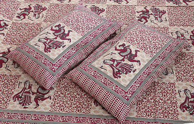 Braise Premium | Full Size 87 x 104 in | 100% Pure Cotton | Double Bedsheet with 2 Pillow Covers (PKC 03)