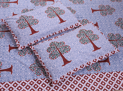 Braise Premium | Full Size 87 x 104 in | 100% Pure Cotton | Double Bedsheet with 2 Pillow Covers (PKC 16)