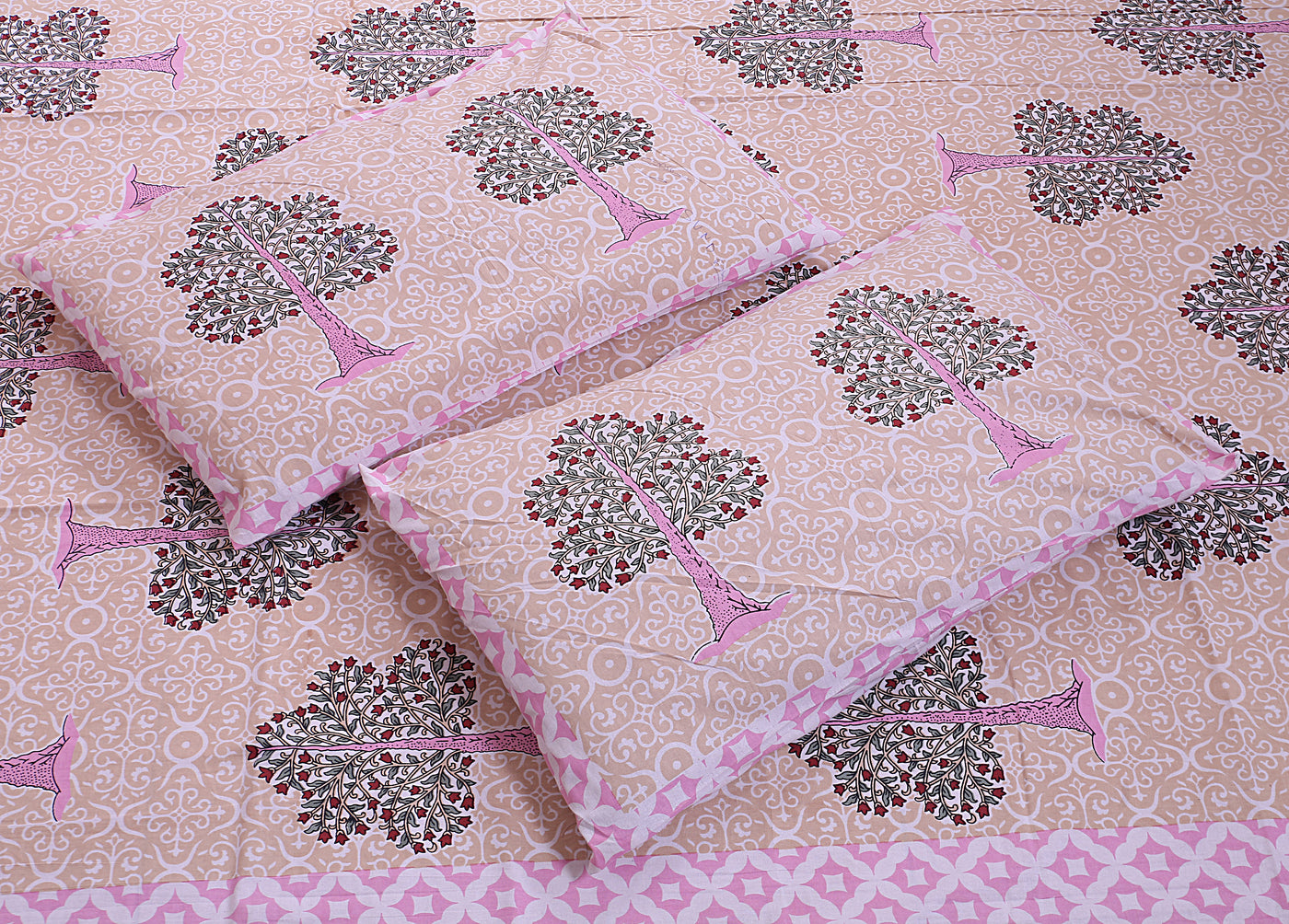 Braise Premium | Full Size 87 x 104 in | 100% Pure Cotton | Double Bedsheet with 2 Pillow Covers (PKC 16)
