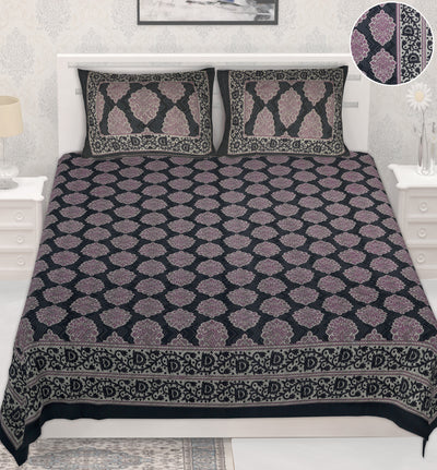 Wanderlust Premium | Full Size 93 x 108 in | 100% Pure Cotton | Double Bedsheet with 2 Pillow Covers (PKC04)