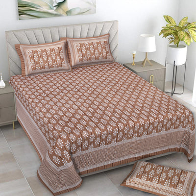 Braise Premium | Full Size 87 x 104 in | 100% Pure Cotton | Double Bedsheet with 2 Pillow Covers (PKC 10)