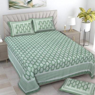 Braise Premium | Full Size 87 x 104 in | 100% Pure Cotton | Double Bedsheet with 2 Pillow Covers (PKC 10)