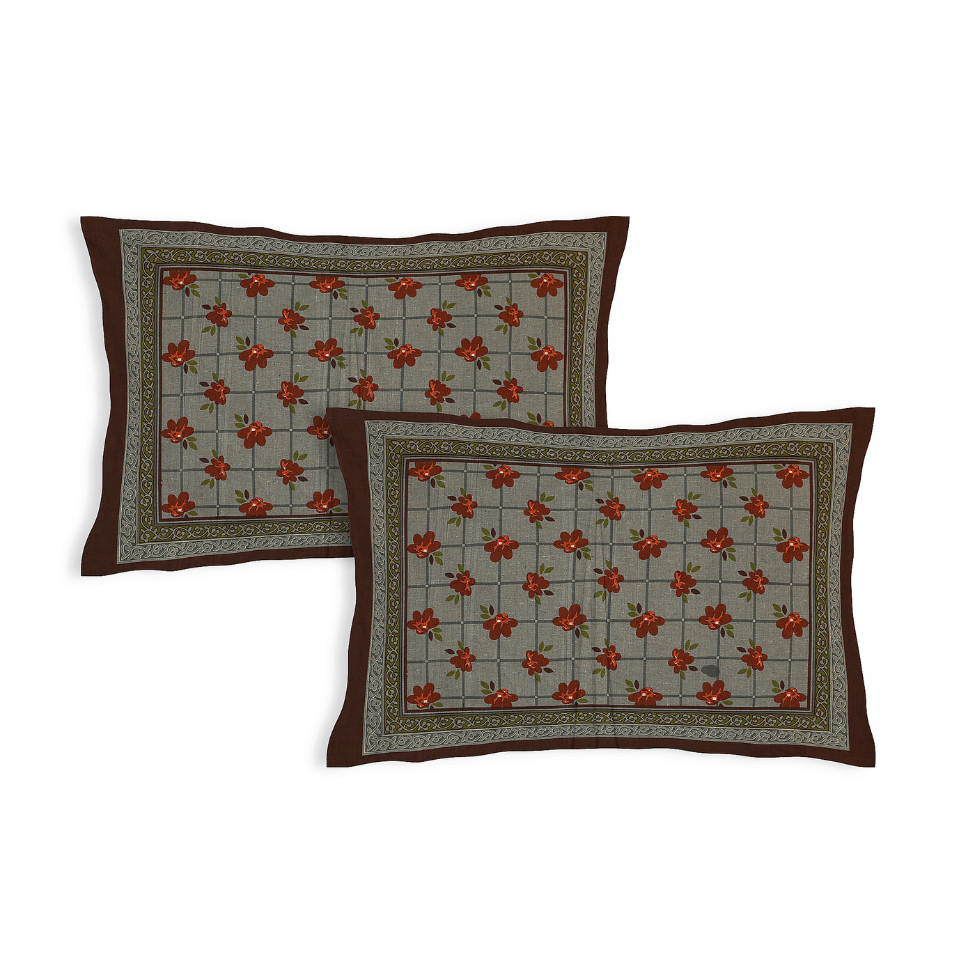 Braise Premium | Full Size 87 x 104 in | 100% Pure Cotton | Double Bedsheet with 2 Pillow Covers (PKC 07)