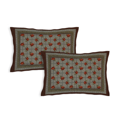 Braise Premium | Full Size 87 x 104 in | 100% Pure Cotton | Double Bedsheet with 2 Pillow Covers (PKC 07)