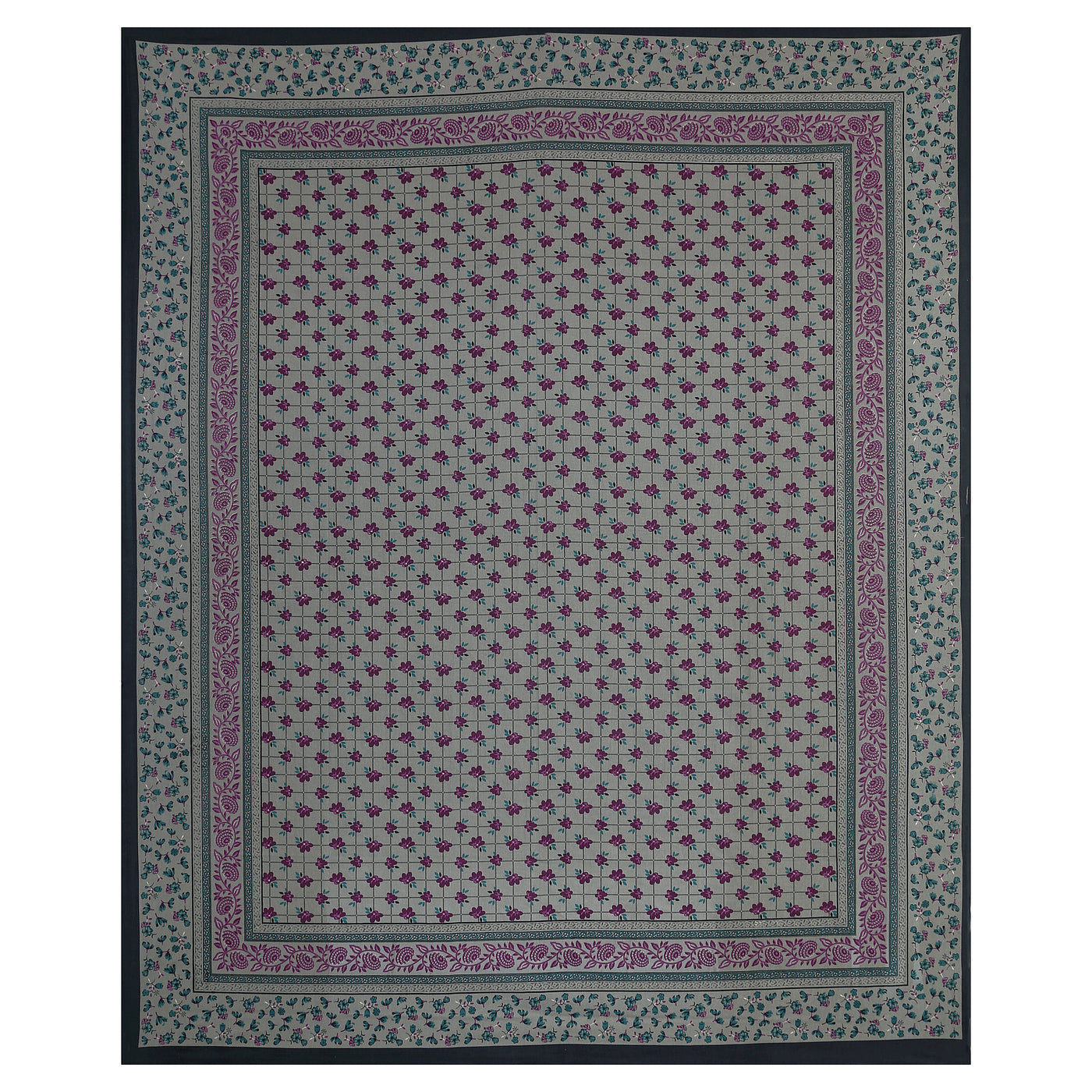 Braise Premium | Full Size 87 x 104 in | 100% Pure Cotton | Double Bedsheet with 2 Pillow Covers (PKC 07)