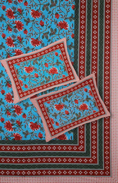 Braise Premium | Full Size 87 x 104 in | 100% Pure Cotton | Double Bedsheet with 2 Pillow Covers (PKC 14)