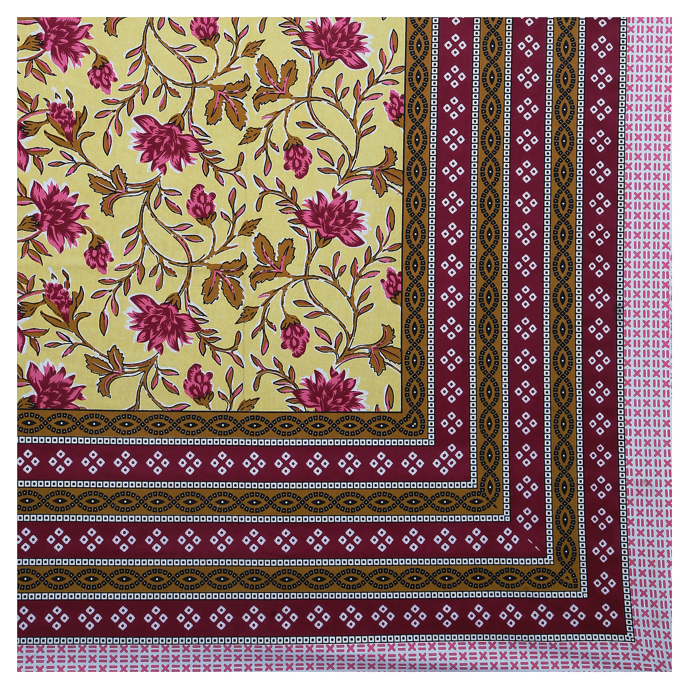 Braise Premium | Full Size 87 x 104 in | 100% Pure Cotton | Double Bedsheet with 2 Pillow Covers (PKC 14)