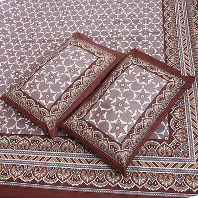 Braise Premium | Full Size 87 x 104 in | 100% Pure Cotton | Double Bedsheet with 2 Pillow Covers (PKC 05)