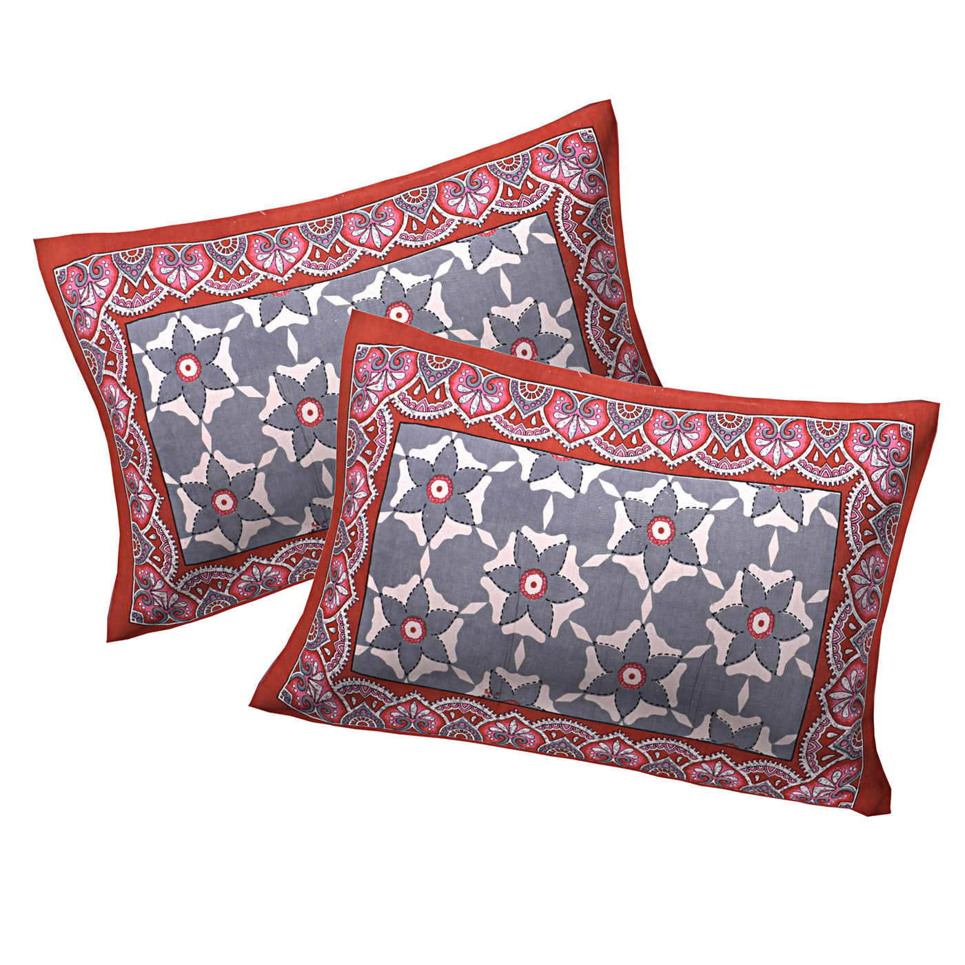 Braise Premium | Full Size 87 x 104 in | 100% Pure Cotton | Double Bedsheet with 2 Pillow Covers (PKC 05)