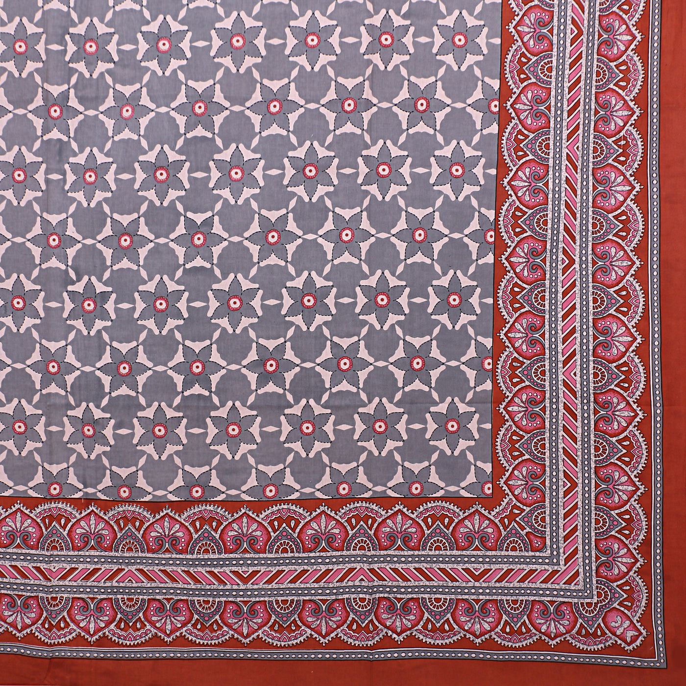 Braise Premium | Full Size 87 x 104 in | 100% Pure Cotton | Double Bedsheet with 2 Pillow Covers (PKC 05)