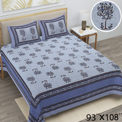 Braise Premium | Full Size 87 x 104 in | 100% Pure Cotton | Double Bedsheet with 2 Pillow Covers (PKC 08)