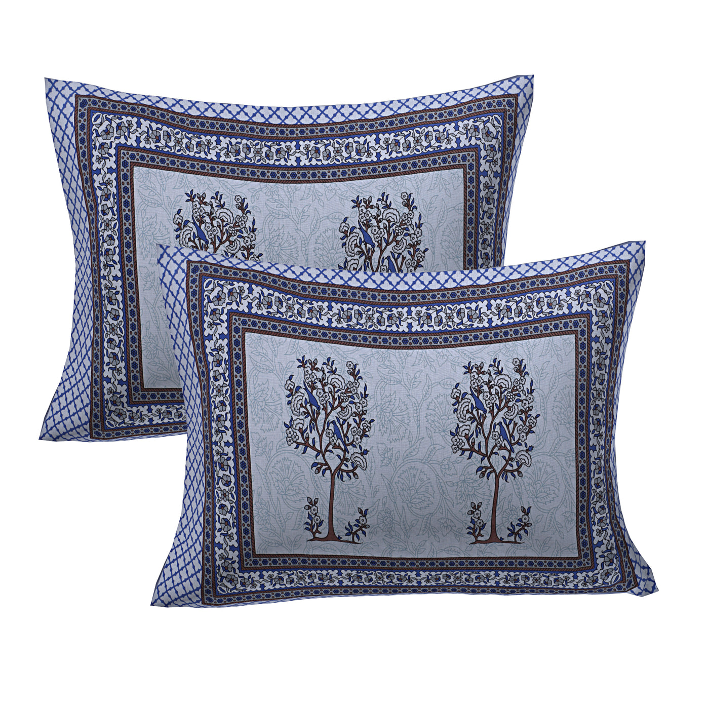 Braise Premium | Full Size 87 x 104 in | 100% Pure Cotton | Double Bedsheet with 2 Pillow Covers (PKC 08)