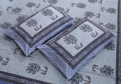 Braise Premium | Full Size 87 x 104 in | 100% Pure Cotton | Double Bedsheet with 2 Pillow Covers (PKC 08)