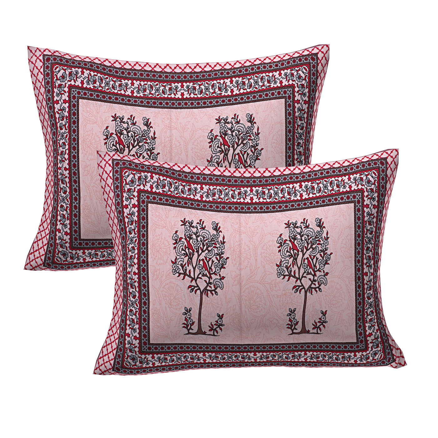 Braise Premium | Full Size 87 x 104 in | 100% Pure Cotton | Double Bedsheet with 2 Pillow Covers (PKC 08)