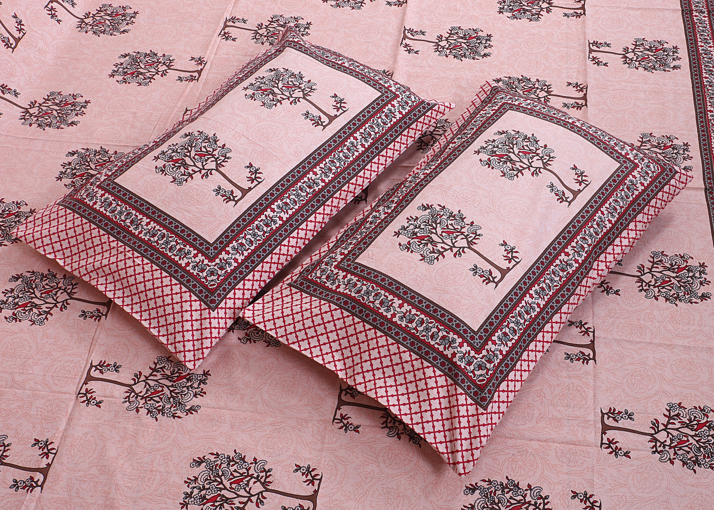 Braise Premium | Full Size 87 x 104 in | 100% Pure Cotton | Double Bedsheet with 2 Pillow Covers (PKC 08)