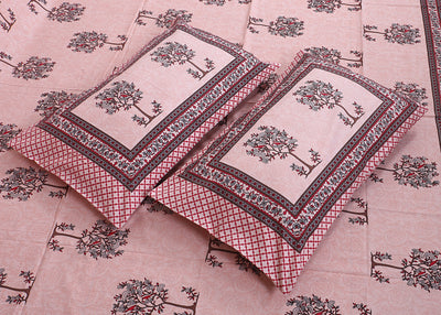 Braise Premium | Full Size 87 x 104 in | 100% Pure Cotton | Double Bedsheet with 2 Pillow Covers (PKC 08)