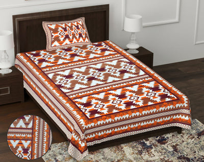 Wanderlust Premium |100% Pure Cotton | Single Bedsheet with 1 Pillow Cover (COJSN01)