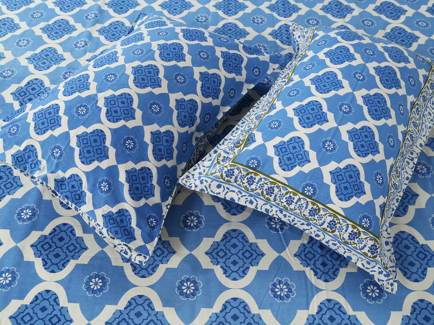 Wanderlust Premium | King Size 100 x 108 in | 100% Pure Cotton | Bedsheet For Double Bed with 2 Pillow Covers (SANS10801)