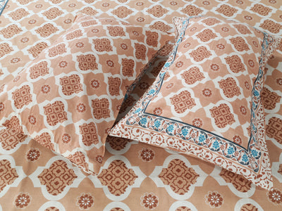 Wanderlust Premium | King Size 100 x 108 in | 100% Pure Cotton | Bedsheet For Double Bed with 2 Pillow Covers (SANS10801)