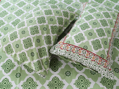 Wanderlust Premium | King Size 100 x 108 in | 100% Pure Cotton | Bedsheet For Double Bed with 2 Pillow Covers (SANS10801)