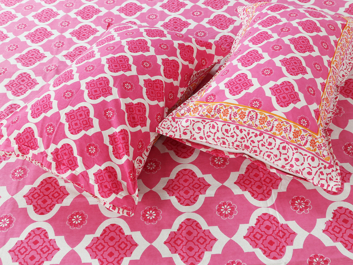 Wanderlust Premium | King Size 100 x 108 in | 100% Pure Cotton | Bedsheet For Double Bed with 2 Pillow Covers (SANS10801)