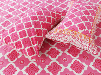 Wanderlust Premium | King Size 100 x 108 in | 100% Pure Cotton | Bedsheet For Double Bed with 2 Pillow Covers (SANS10801)