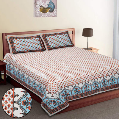 Braise Premium | King Size 100 x 108 in | 100% Pure Cotton | Bedsheet For Double Bed with 2 Pillow Covers (UTS01)