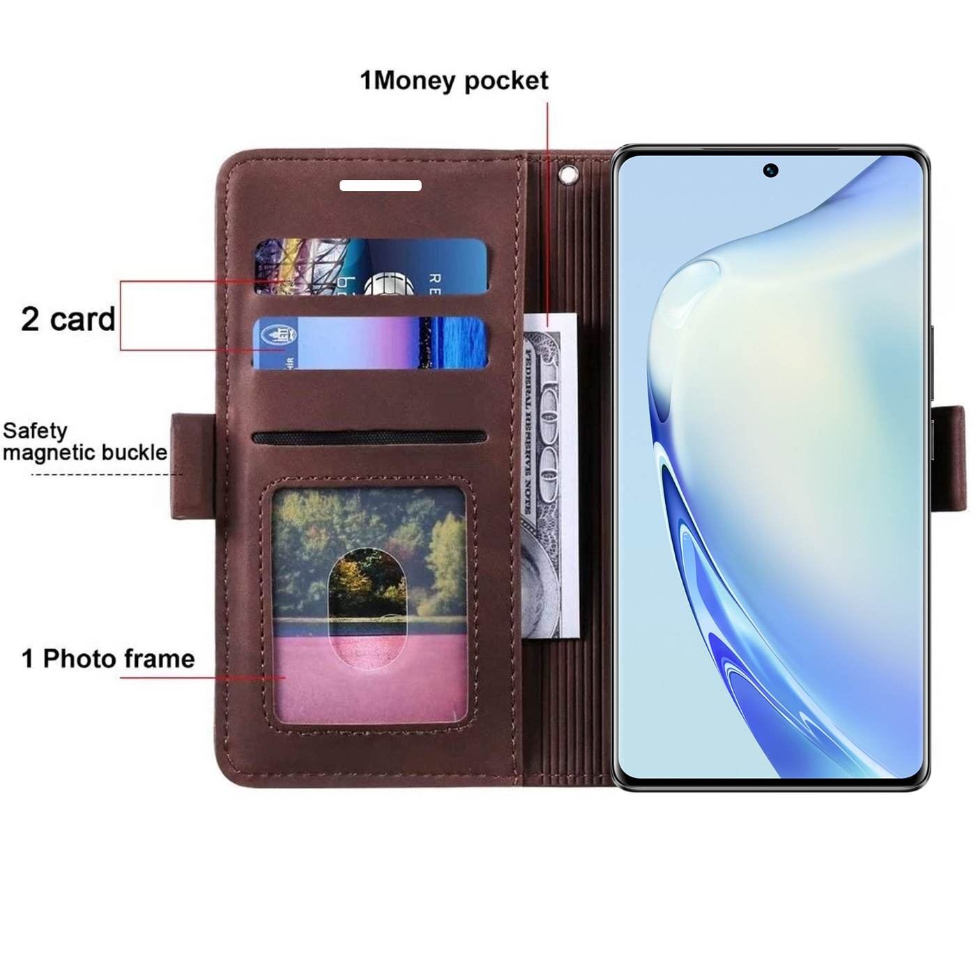 Excelsior Premium PU Leather Wallet flip Cover Case For Vivo V27 | Vivo V27 Pro 5G