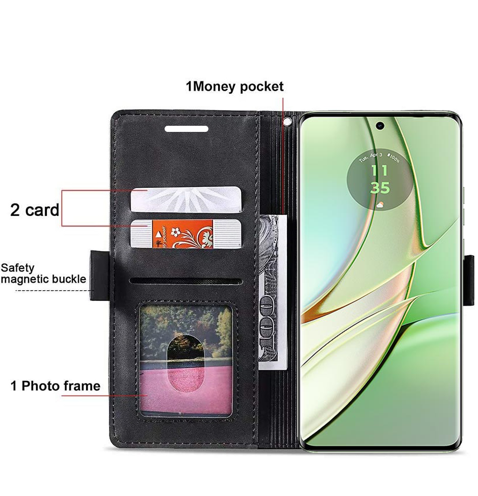 Moto Edge 40 Premium PU Leather Wallet flip Cover Case By Excelsior