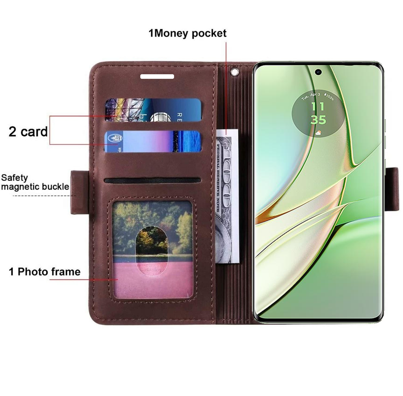 Moto Edge 40 Premium PU Leather Wallet flip Cover Case By Excelsior