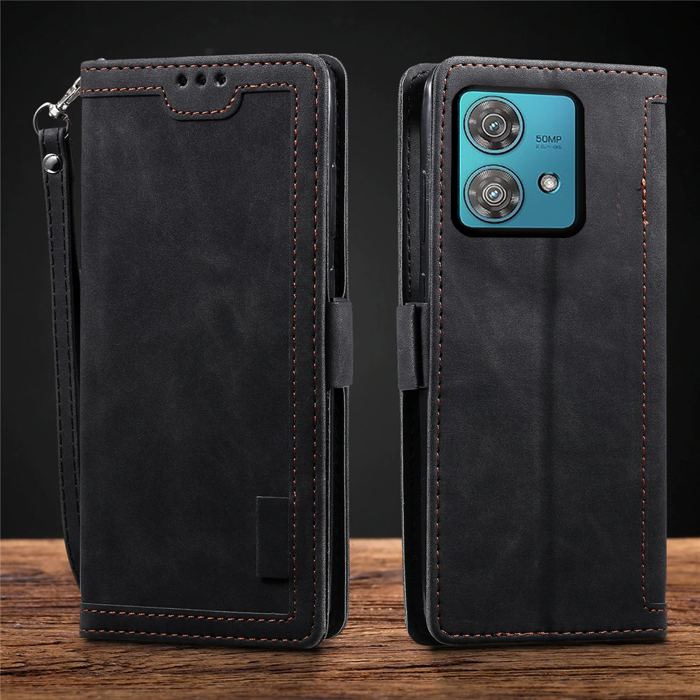 Moto Edge 40 NEO Premium PU Leather Wallet flip Cover Case By Excelsior