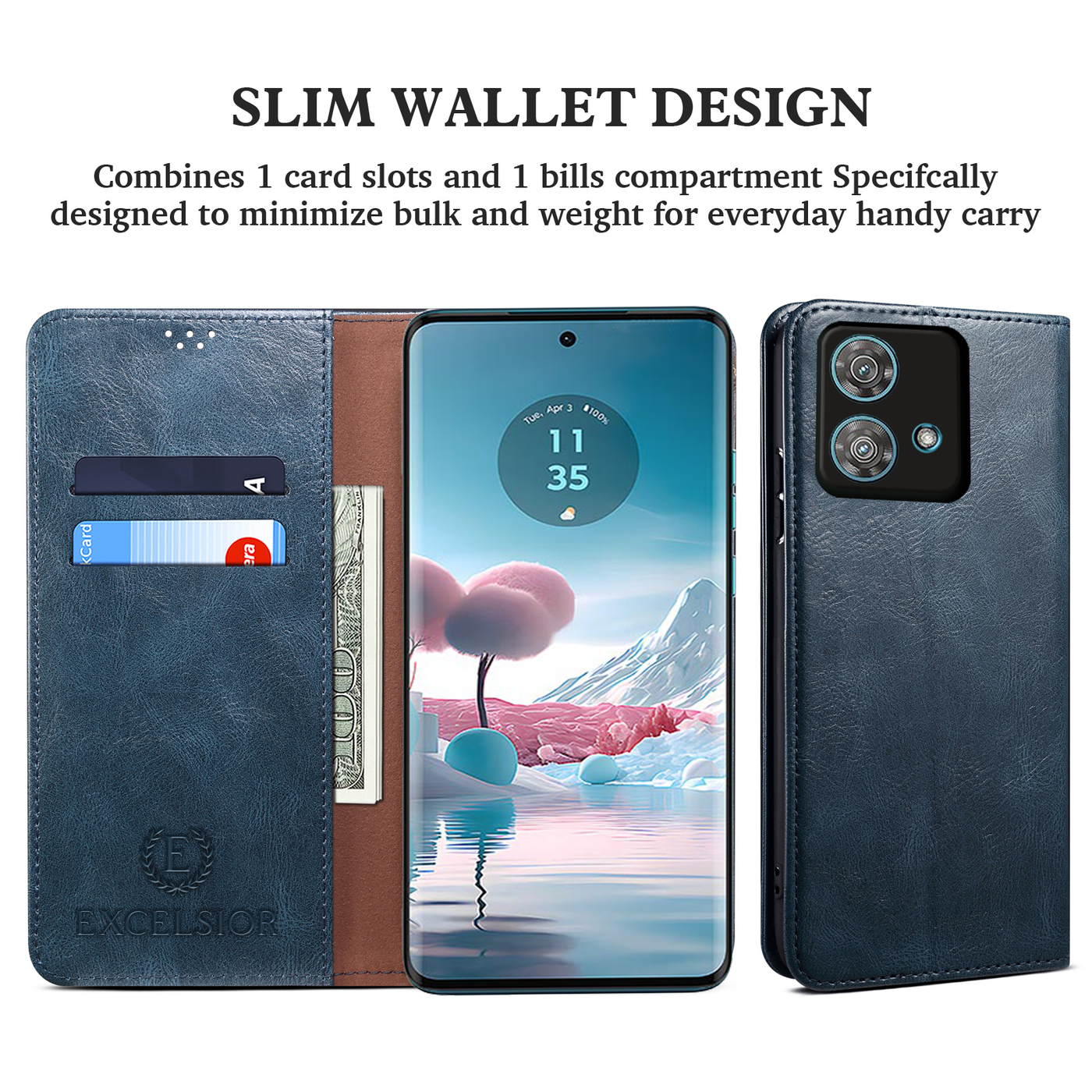 Moto Edge 40 NEO 5G Premium Vintage PU Leather Wallet flip Cover Case By Excelsior