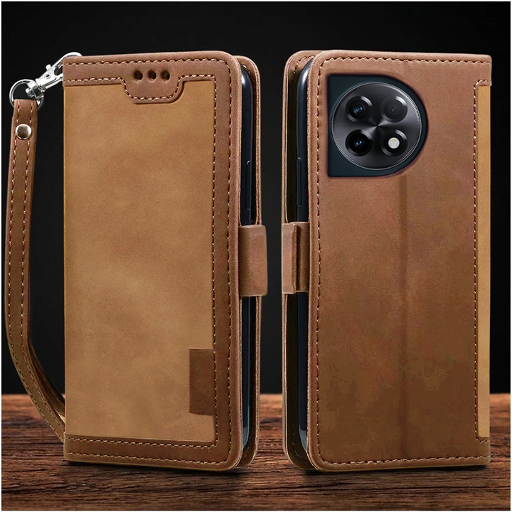 GOKEN Cover per OnePlus 12, Custodia Folio in Pelle Flip Wallet Libro Case con Portafoglio, Premium PU/TPU Magnetica Cover con Supporto di Stand/Carte Slot (Nero
