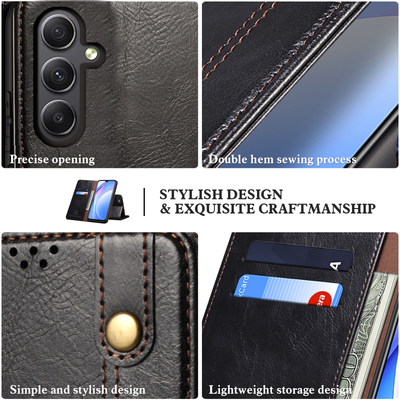 Excelsior Premium Vintage PU Leather Wallet flip Cover Case For Samsung Galaxy A34 5G