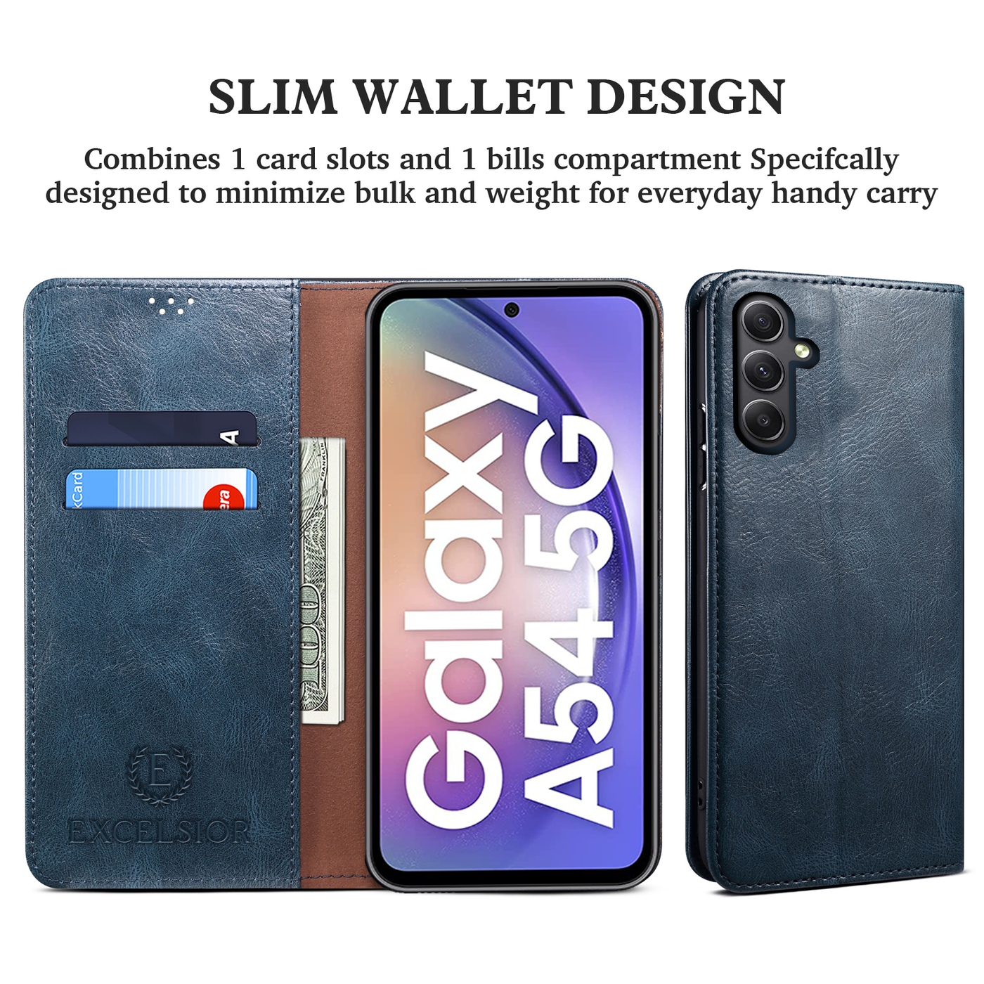 Excelsior Premium Vintage PU Leather Wallet flip Cover Case For Samsung Galaxy A54 5G