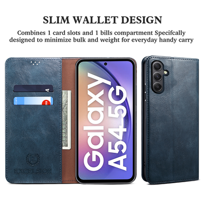 Excelsior Premium Vintage PU Leather Wallet flip Cover Case For Samsung Galaxy A54 5G