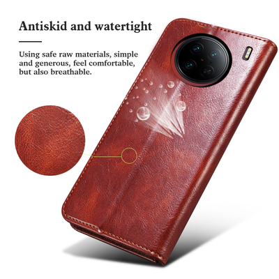 Excelsior Premium Vintage PU Leather Wallet flip Cover Case For Vivo X90 Pro