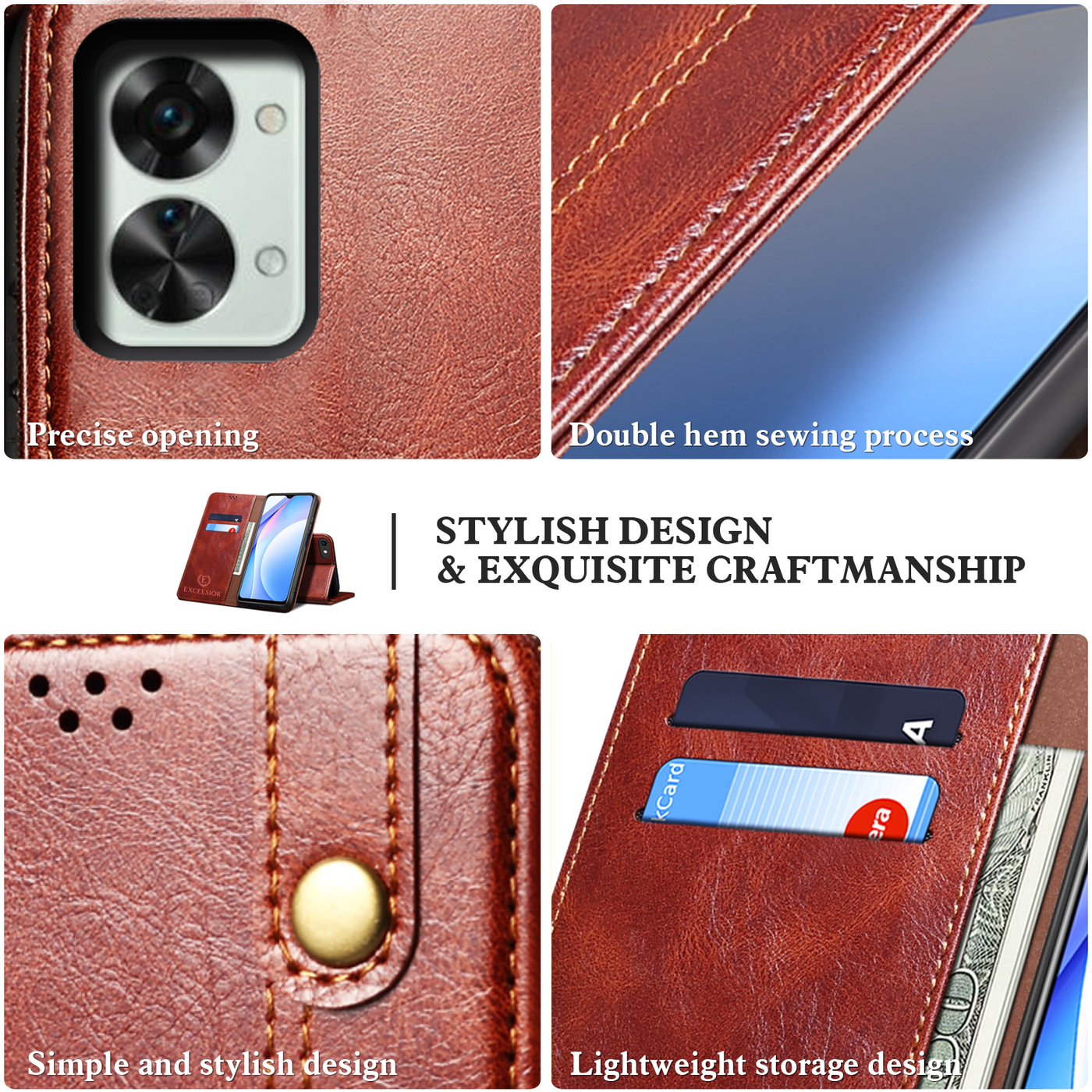 Excelsior Premium Vintage PU Leather Wallet flip Cover Case For Oneplus Nord 2T