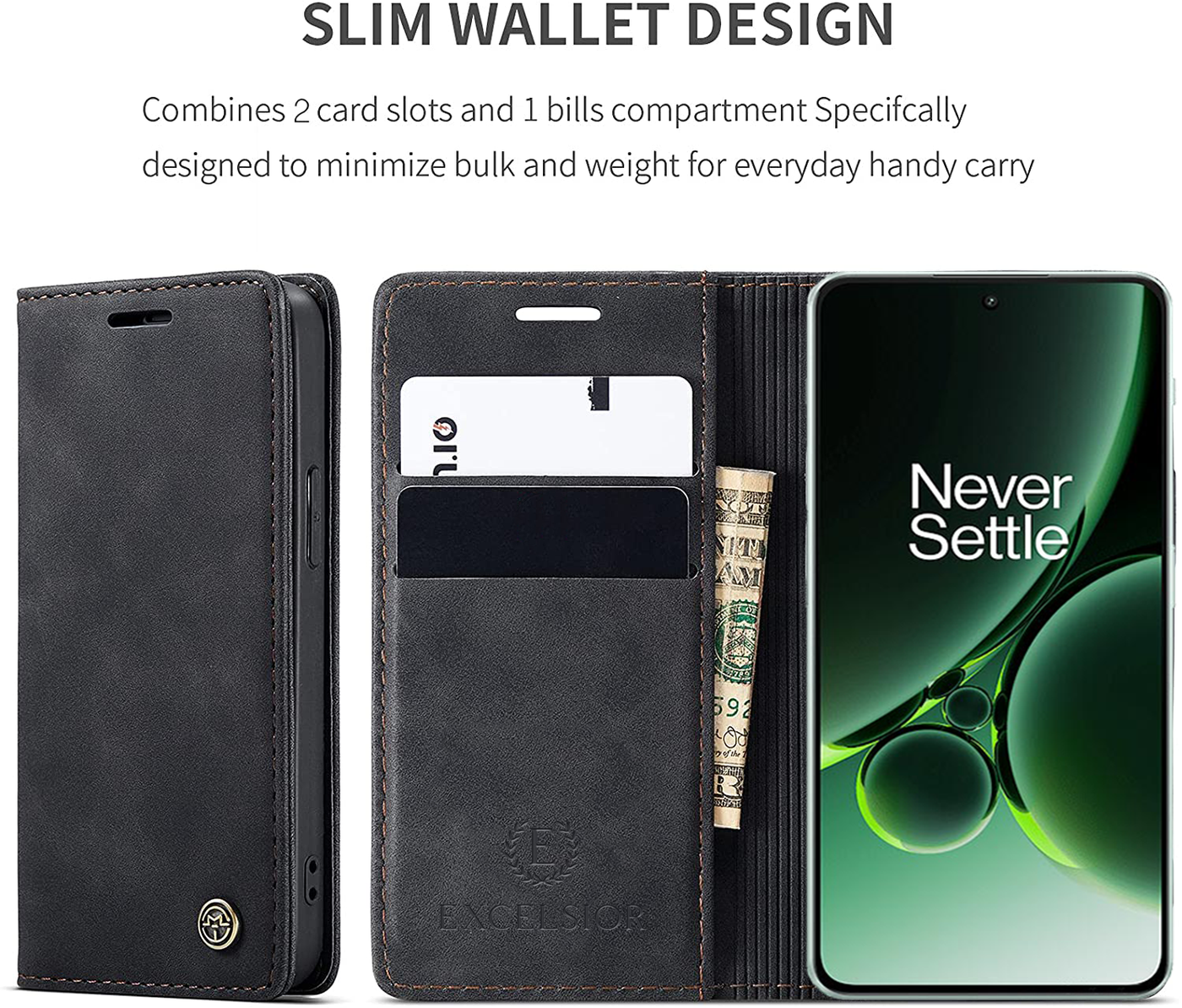 Oneplus Nord 3 Premium PU Leather Wallet flip Cover Case By Excelsior