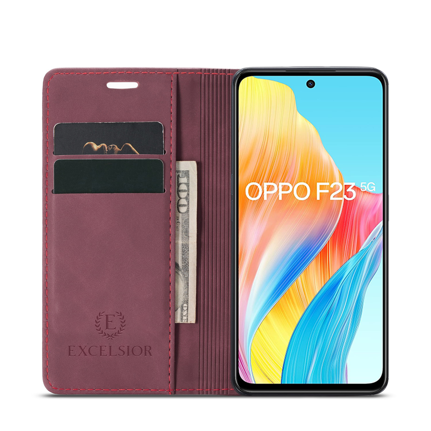 Oppo F23 Premium PU Leather Wallet flip Cover Case By Excelsior